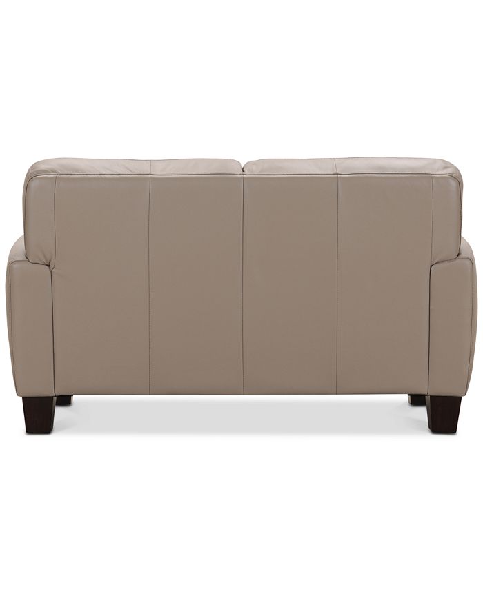 Furniture Kaleb 61" Tufted Leather Loveseat, Created for Macy's