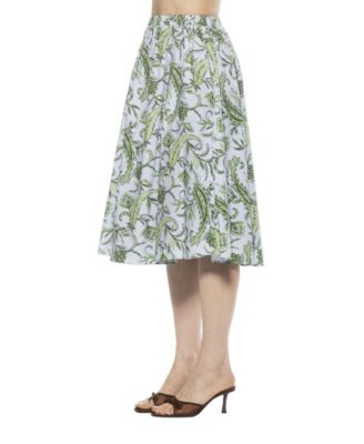 Women's Isla Elastic Waist Shirred Midi Skirt