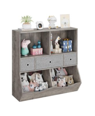 Kids Toy Storage Organizer, Kids Bookshelf with 2 Bookshelfs