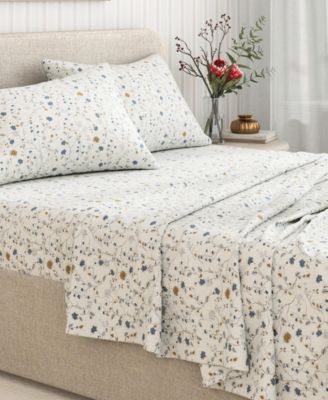 Ultra-Soft Turkish Cotton Flannel Winter Floral Print Sheet Set
