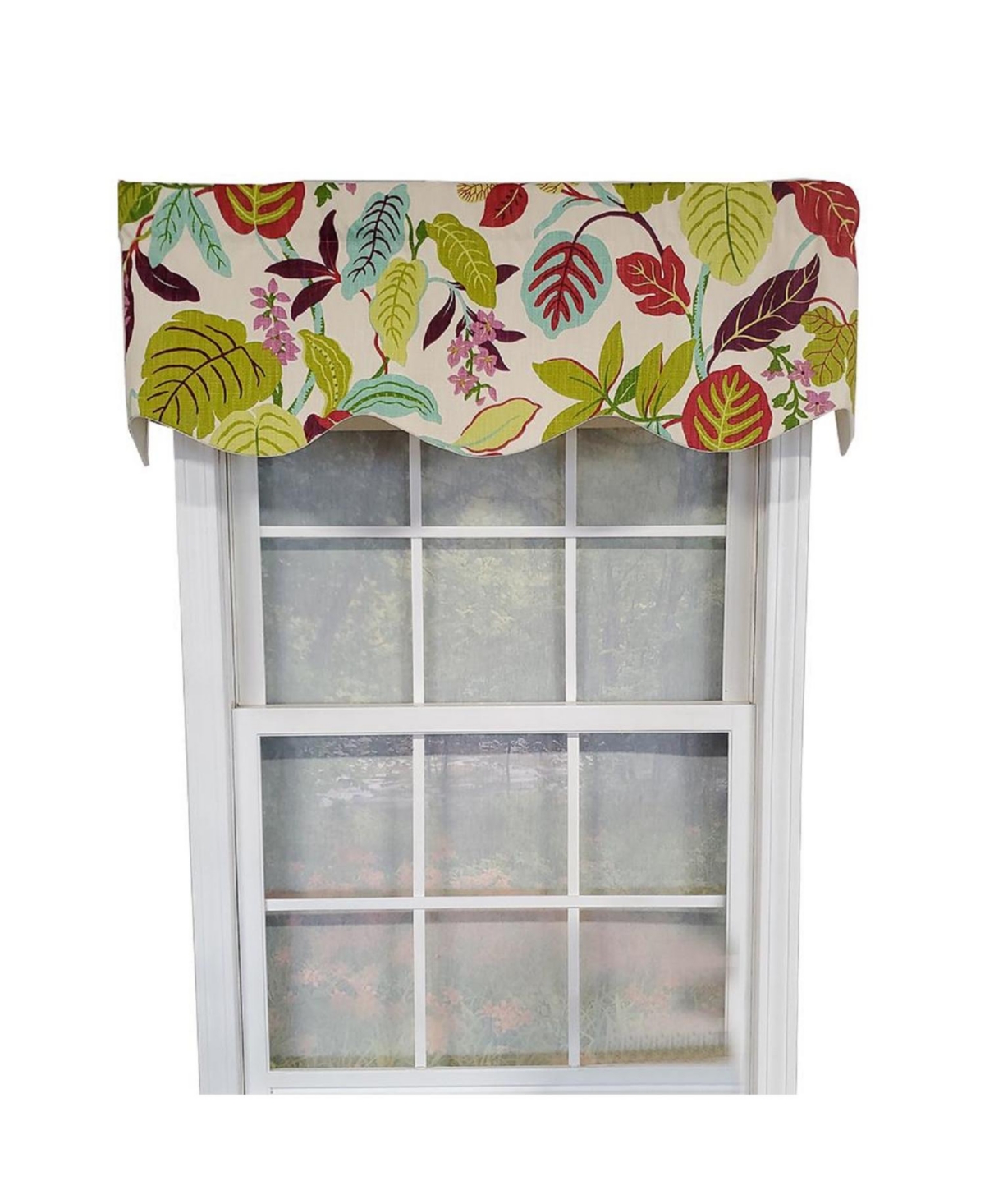 Rlf Home Antonia Provence Colorful Leaves and Blossoms Effortless Installation Luxurious Window Treatment Valance 50" X 15" Spring