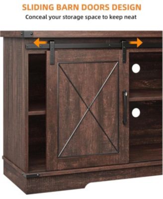 TV Stand for 65 Inch TV, Entertainment Center with Storage and Sliding Barn Doors
