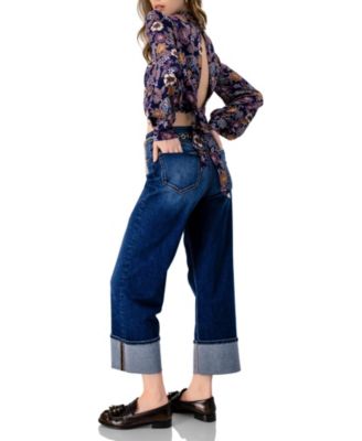 Women's Cropped Back-Tie Blouse