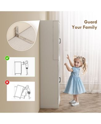 72" Farmhouse Kitchen Pantry Cabinet, Tall Storage Cabinet,