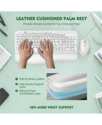 Wireless Keyboard & Mouse Combo – Full-size, cushioned palm rest