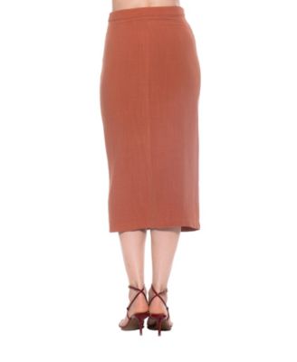 Women's Carla Front Button Down Midi Skirt