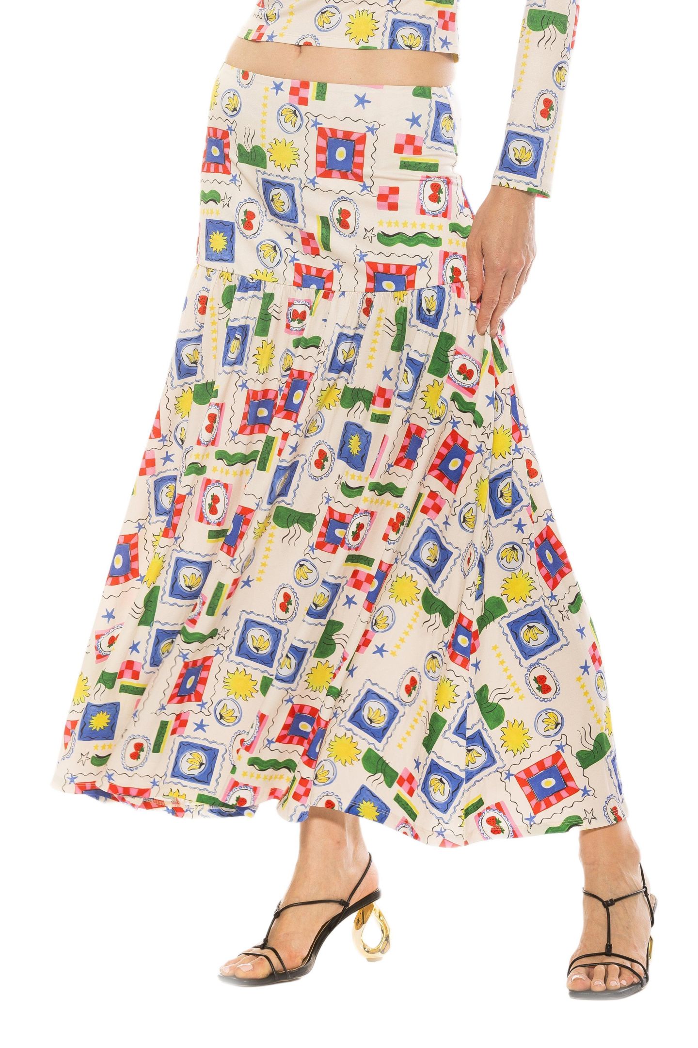 Женская юбка Alexia Admor Lia Shirred Maxi, цвет: Слоновая кость — фото 2