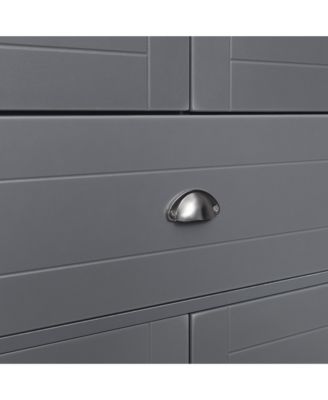 71" Freesding Kitchen Pantry Cabinet with 2 Large Double Door Cabinets