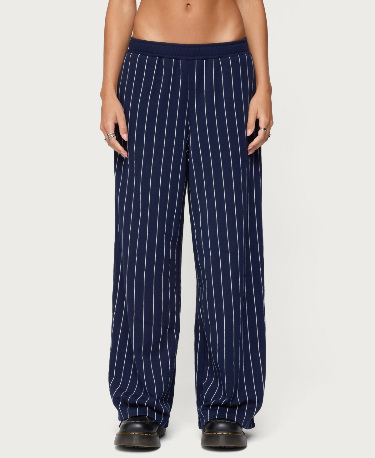 Edikted Women's Mercer Pinstripe Wide Leg Sweatpants
