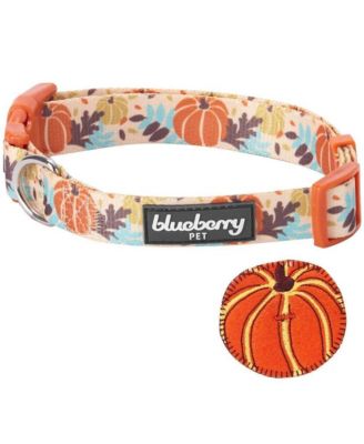 Blueberry Pet Fall Thanksgiving Dog Collar with Detachable Decor