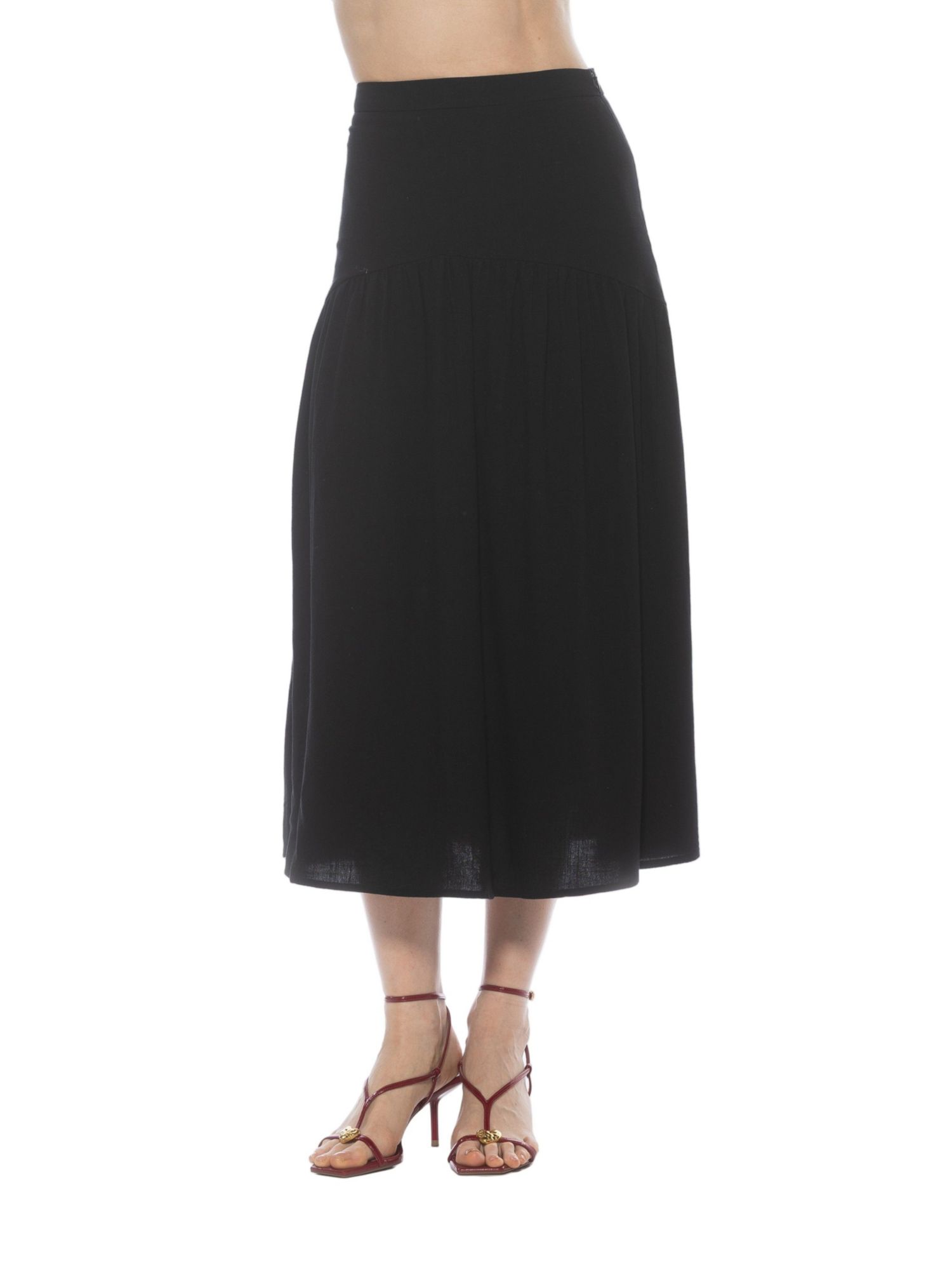 Women's Michel Dropped Waist Midi Shirred Skirt