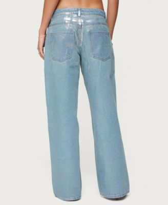 Women's Jenney Shiny Low Rise Baggy Jeans