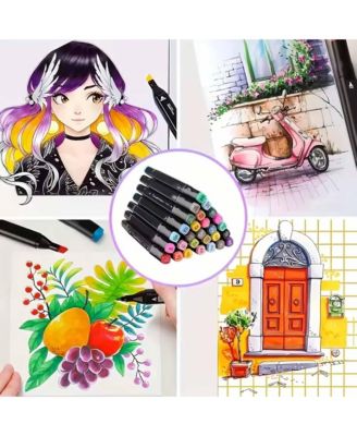 12 Colors Warm Gray Series Alcohol Markers, Dual Brush Tip Permanent Art Markers for Book Painting and Card Making, Perfect for Adults, Kids