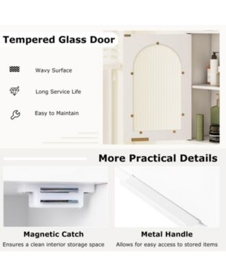 Bathroom Wall Cabinet Medicine Cabinet with Tempered Glass Door & Adjustable Shelf