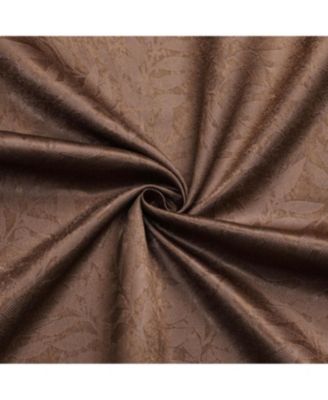 Set of 2 Leeds Floral Leaves Embossed Light Filtering Grommet Top Window Curtain Panels