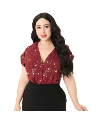 Plus Size 1960s Twill Sleeveless Blouse