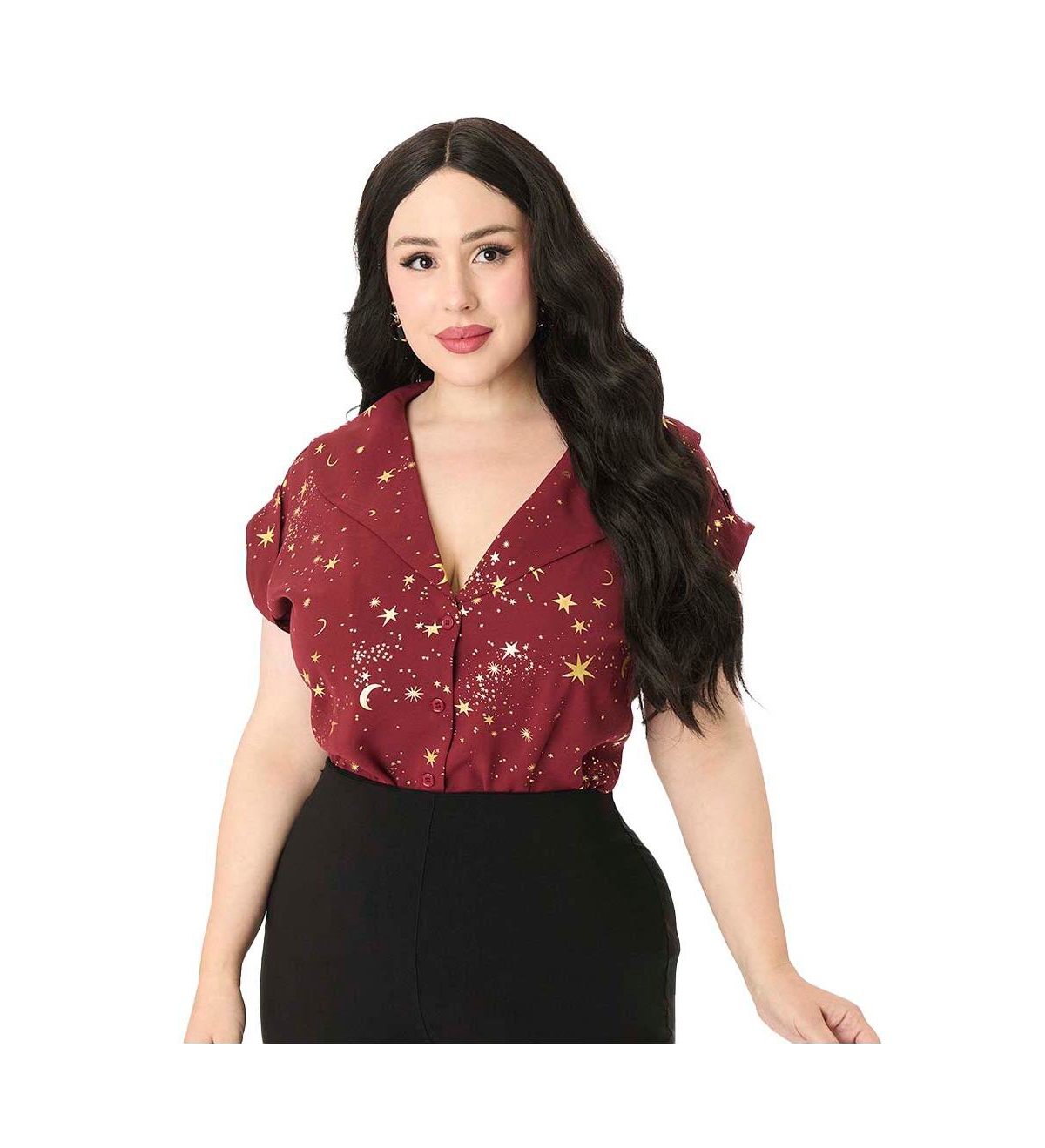 Unique Vintage Plus 1960s Twill Sleeveless Blouse