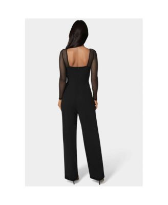 Women's Scuba Mesh Square Neck Jumpsuit