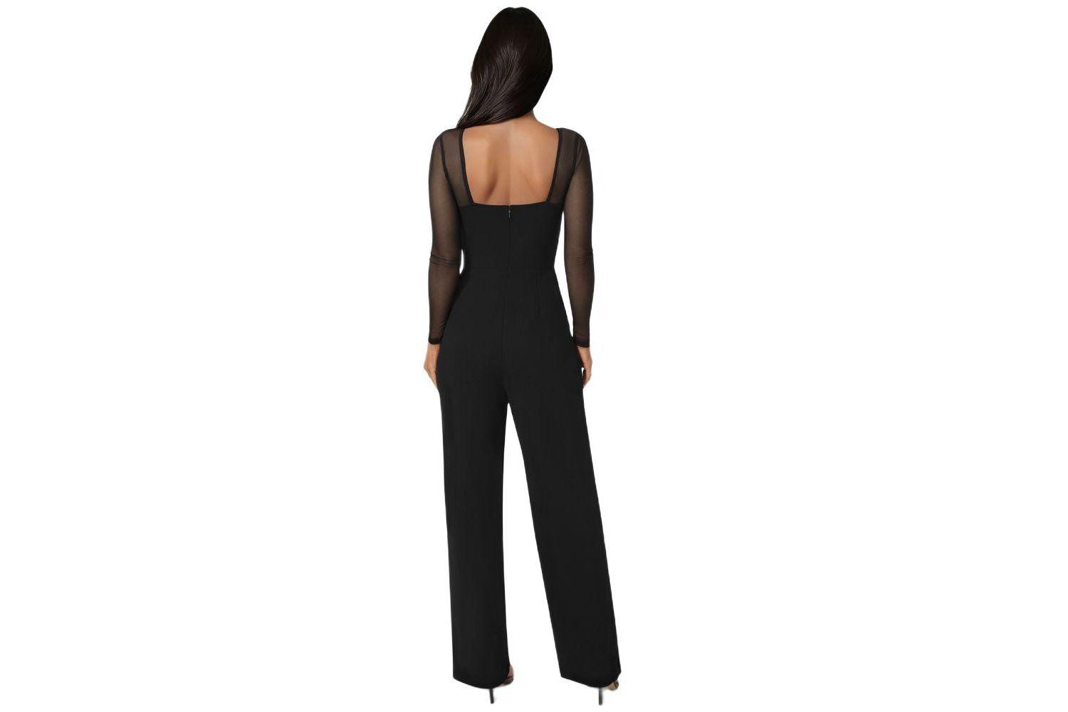 Women's Scuba Mesh Square Neck Jumpsuit
