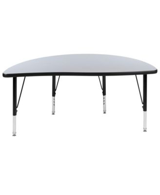 47.5" Half Circle Wave Flexible Collaborative Kids Adjustable Height Activity Table