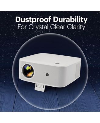 FLIK X20 Smart Projector, 1080p Portable Projector with Google TV Dongle Built-In (White)