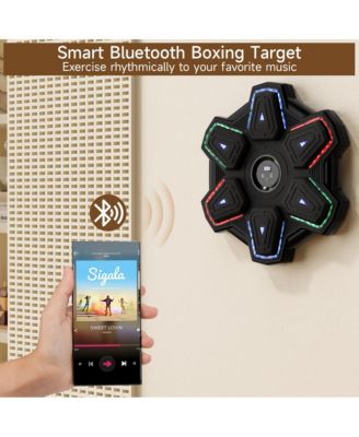 Pro Music Boxing Machine with 9 Modes & LED Lights, Wall-Mounted Trainer for Home & Office Fitness