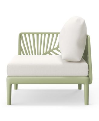 Modern Outdoor Polypropylene Resin Left Arm Facing Deep Seating Sectional Chair