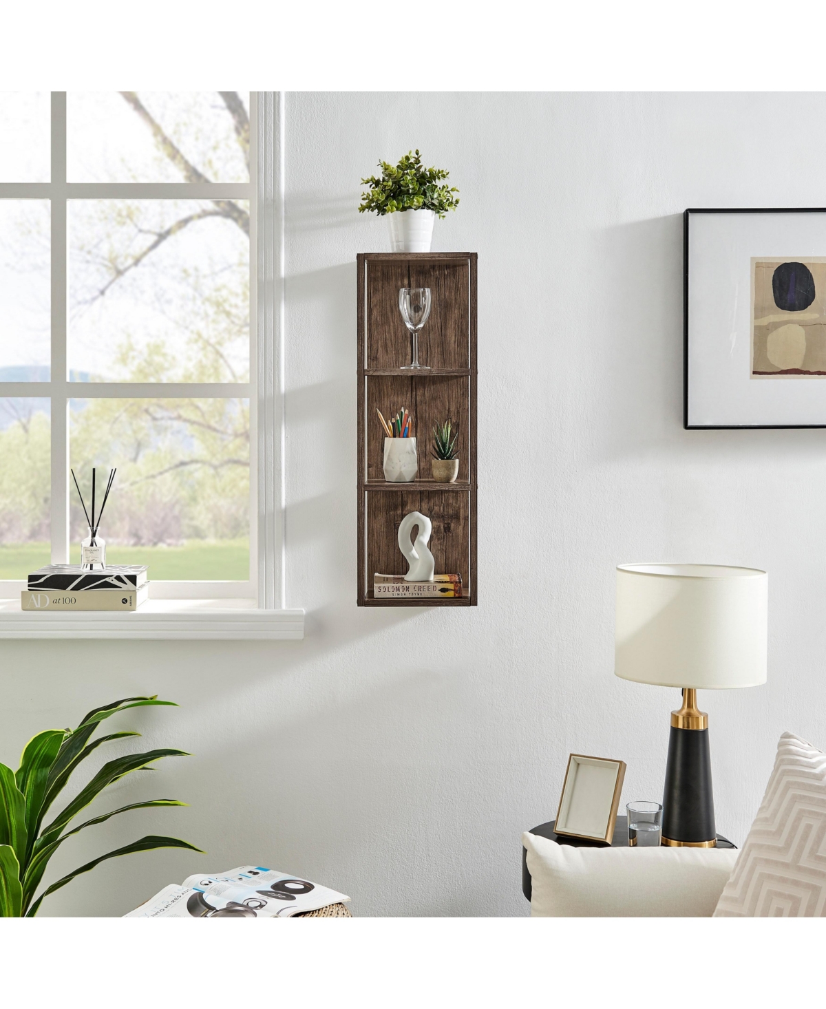 Danya B Recife Vertical Three-Tier Cube Wall Shelf