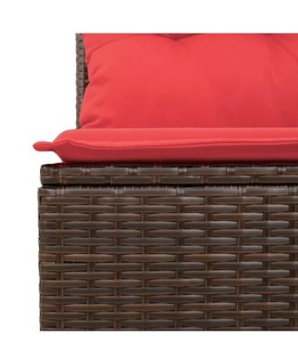 Reclining Patio Sofa Brown PE Rattan Single seat