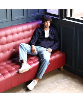 Men's Navy Blue Panel-Stitch Knit Sweatshirt