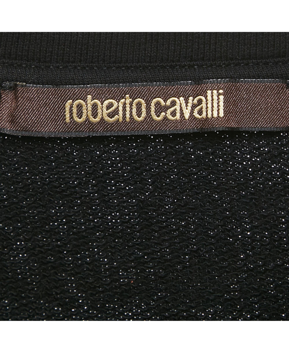 Pre-Owned Roberto Cavalli Women's Black/green Printed Cotton Sweatshirt