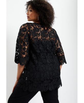Women's June and Vie Allover Lace Top