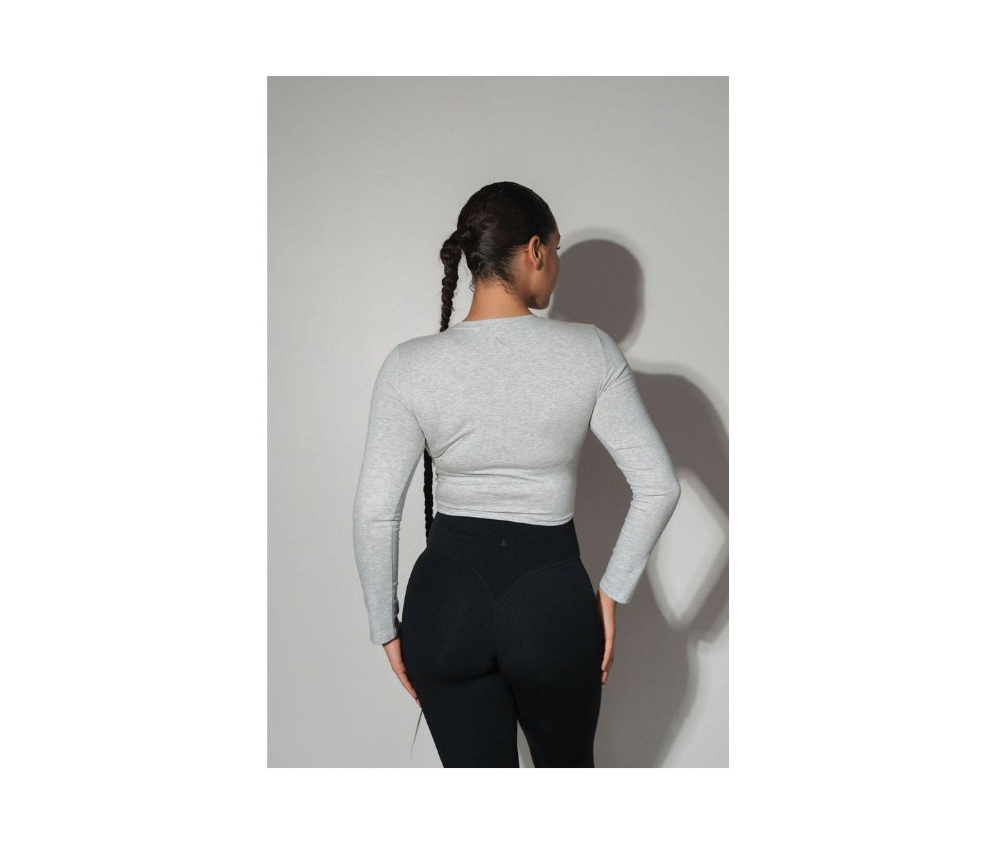 Женский топ Vitality Basis Long Sleeve, цвет: Меланжевый серый — фото 4