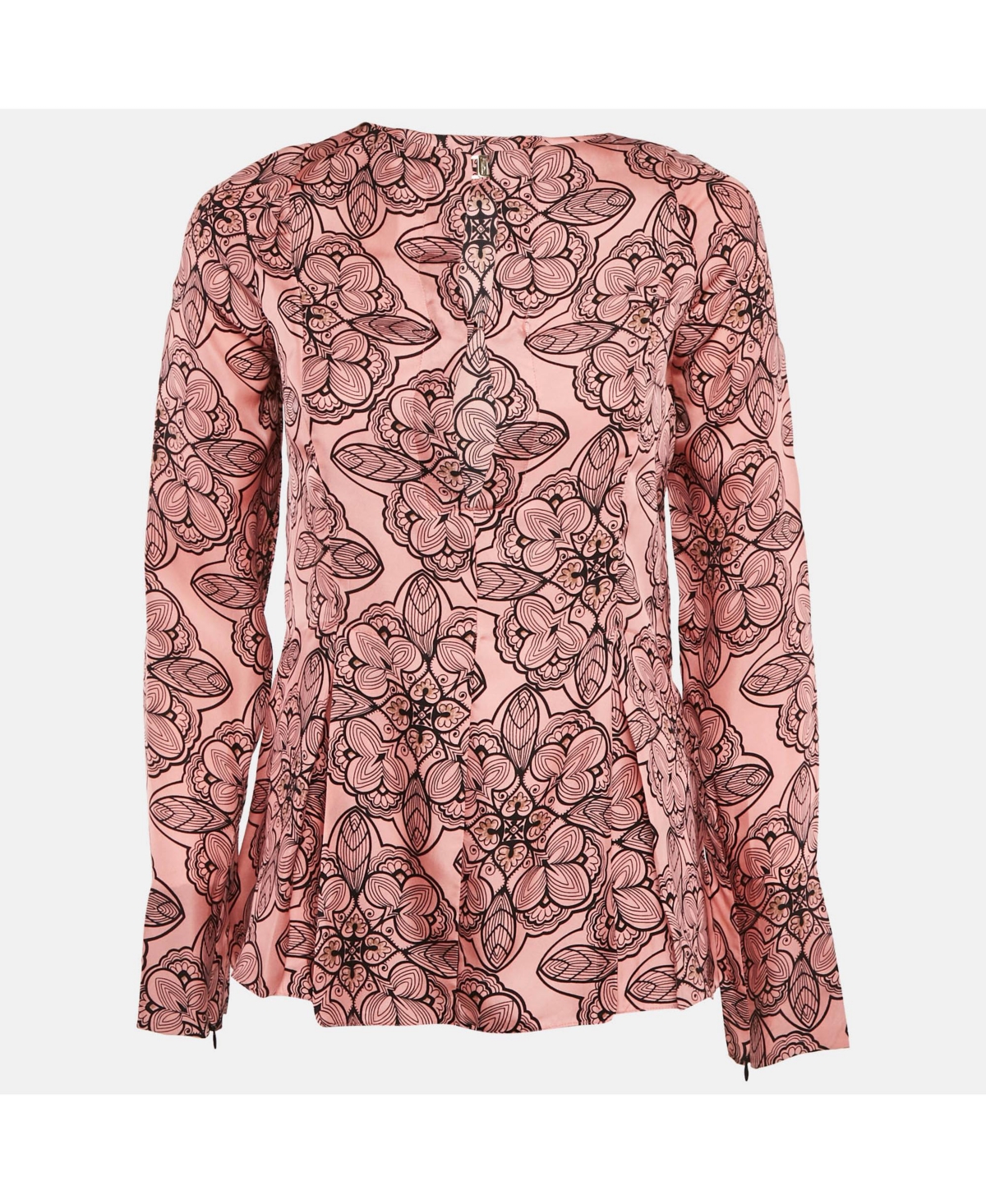 Pre-Owned Marni Women's Pink Printed Silk Full Sleeve Top