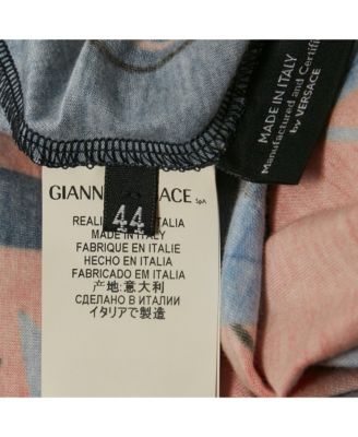 Women's Blue/orange Printed Jersey Long Sleeve T-Shirt