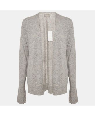 Women's Grey Textured Cashmere Daphnee Cardigan