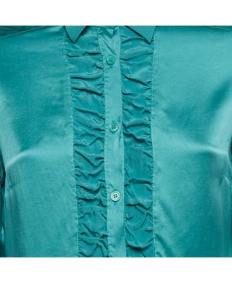 Women's Silk Ruffled Shirt