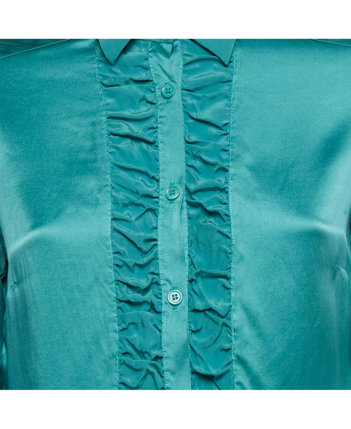 Pre-Owned Love Moschino Women's Silk Ruffled Shirt