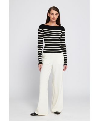 Women's Fine Gauge Light Weight Striped Sweater