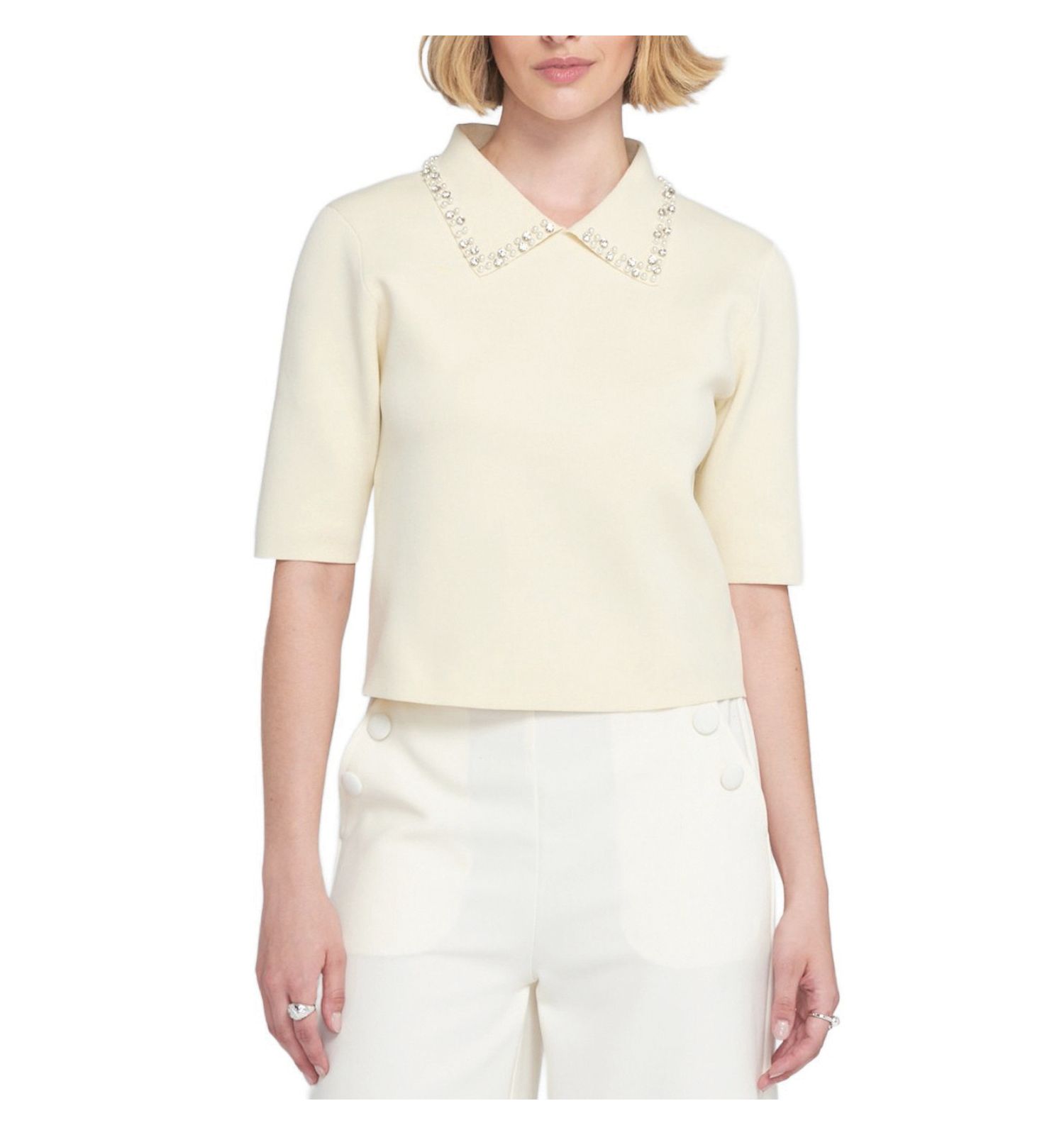 Women's Embellished Collar Knit Top Shawl Sweater