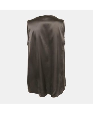 Women's Black Silk Satin Tank Top