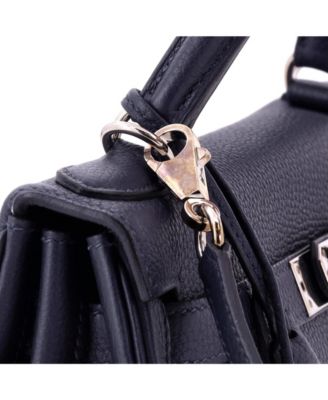 Pre-Owned HERMES Kelly 28 Handbag Blue Togo with Palladium Hardware