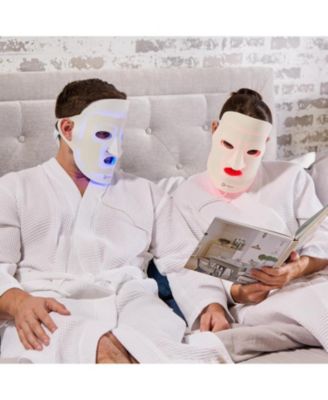 LED Light Therapy Face Mask - 3-Color Red Light Therapy for Face and Neck - Portable Home Facial Experience