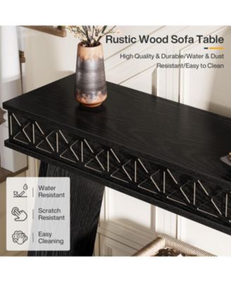 Modern Console Table, 71-Inch Extra Long Entryway Table with Storage, 2-Tier Narrow Sofa Table, Black
