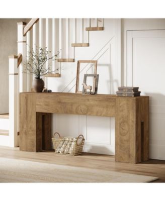 71-Inch Long Console Table for Entryway, Farmhouse Sofa Console Behind Couch