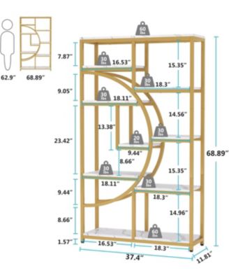 9-Tier Bookshelf, Freestanding Tall Bookshelves Display Shelf Storage Organizer with 9-Open Storage Shelf for Living Room, Bedroom