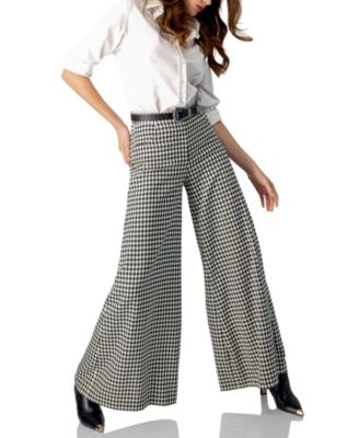 Women's Wide-Leg Houndstooth Pants