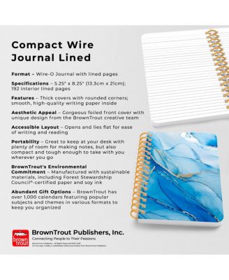 Crackled Blush | 5.25 x 8.25 Inch Compact Wire Journal | Non-Dated | Foil Stamped Cover