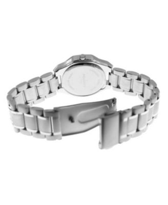 Women's 32mm Hex Shape Silver Bracelet Watch