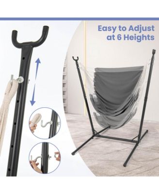 Adjustable Hammock Chair with Stand 6 Adjustable Positions Storage Pocket Sturdy